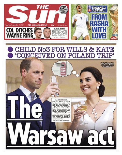 The Sun o "akcie warszawskim". Księżna Kate zaszła w ciążę w Polsce?