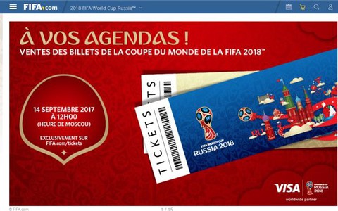 Ticket sales for 2018 FIFA World Cup™ to start on 14 September 2017