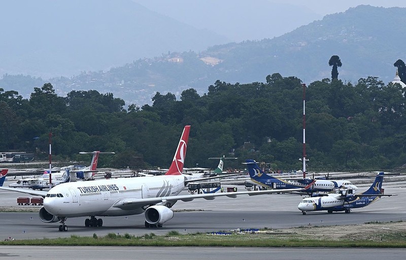Turkish Airlines jet catches fire while landing at Nepal’s main airport