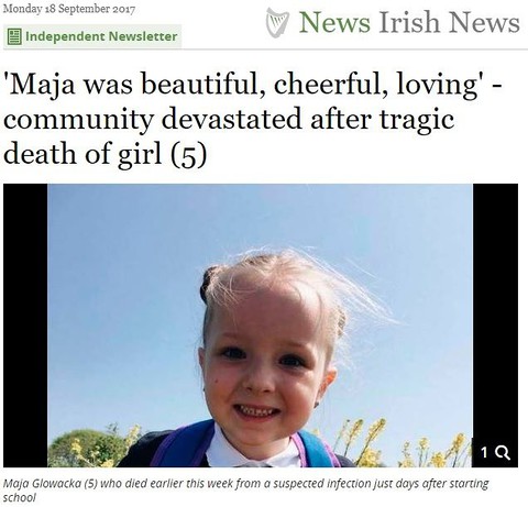 Community devastated after tragic death of Polish girl
