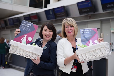Darmowe środki higieniczne dla kobiet na lotnisku w Glasgow