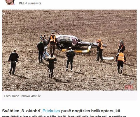 Rally in Latvia. Helicopter incident with Poles aboard