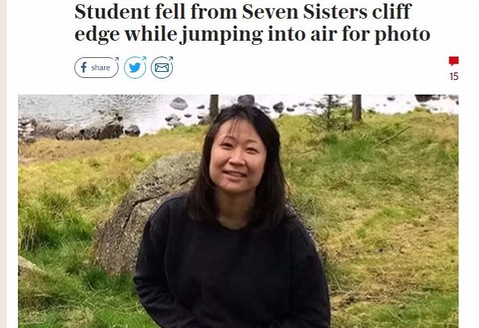 Student fell from Seven Sisters cliff edge while jumping into air for photo