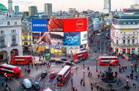 Piccadilly Circus billboard lights switched back on after nine-month upgrade