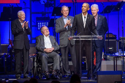 Five former US presidents unite for hurricane relief concert