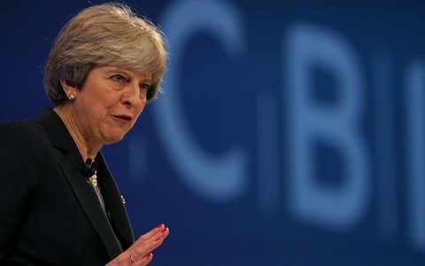 Theresa May on annual CBI conference