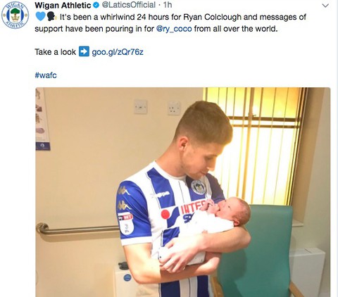 Two goals and a baby. Wigan hat-trick player
