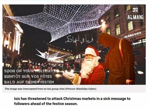 Isis threatens attacks on Christmas markets with sick Santa Claus propaganda