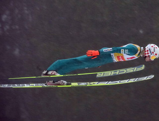 Kamil Stoch on the top of Polish  "12" in Vistula