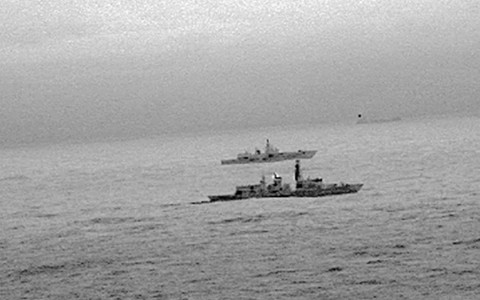 Royal Navy escorts Russian warship away from Britain on Christmas Day