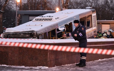 Bus driver says brake failure caused vehicle to crash into underground passage in Moscow 
