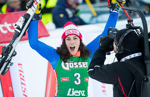 Brignone won the giant slalom in Lienz