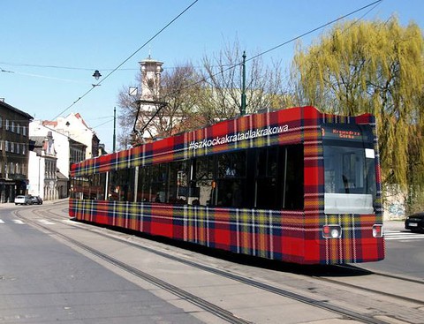 Scotland is getting closer to Krakow. The city promotes its Scottish plaid