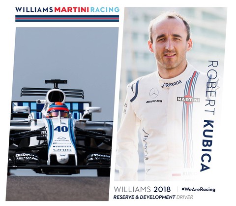 Kubica is Williams' reserve and test driver