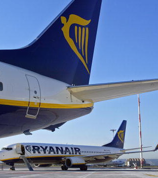 Passengers watch in horror as two Ryanair planes collide on Dublin Airport runway - leaving one with