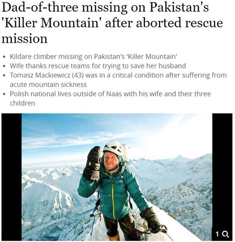 Dad-of-three missing on Pakistan's 'Killer Mountain' after aborted rescue mission