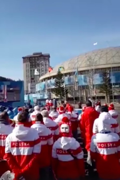 The Polish national team was officially welcomed in Pyongsang