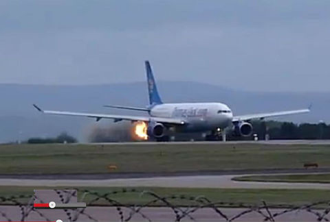 Manchester: Wybuch silnika w startującym Airbusie A330 
