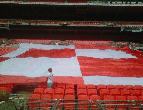 Polish flag on Wembley stadium