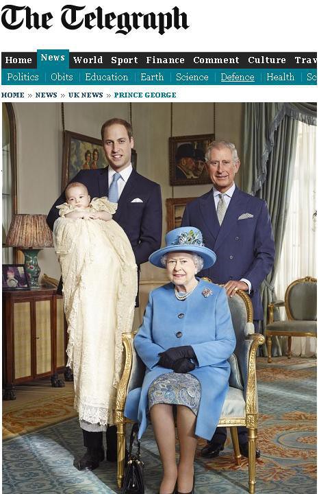 Historyczna fotografia: Elżbieta II z następcami tronu