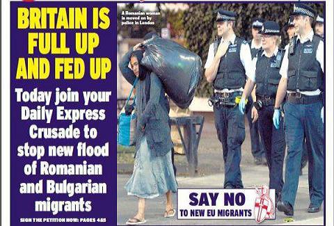 UK's Daily Express launches 'crusade' against Romanians and Bulgarians