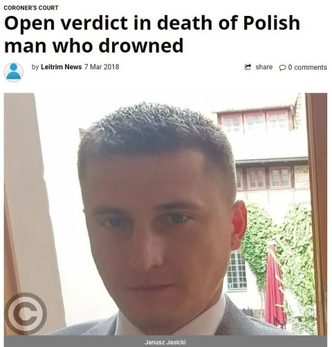 Open verdict in death of Polish man who drowned