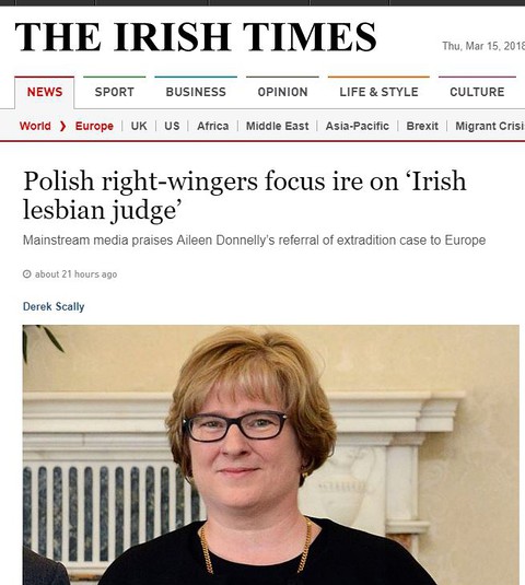 Polska prawica atakuje irlandzką sędzię i wytyka jej homoseksualizm