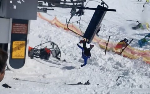Wyciąg narciarski "zwariował", przyspieszył i wyrzucał w górę turystów