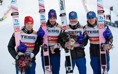 Norway move clear after flying hill team triumph in Vikersund