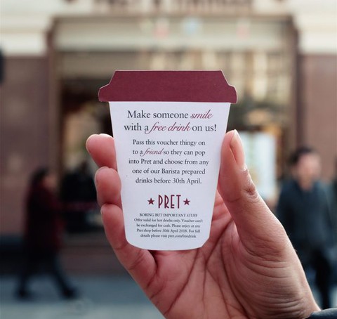 Pret is giving away 300,000 free hot drinks