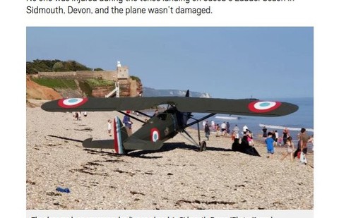 Pilot awaryjnie lądował na plaży w Devon