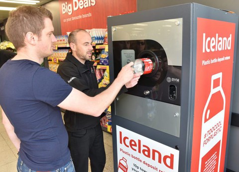 Iceland trials reverse vending machine which pays you to recycle