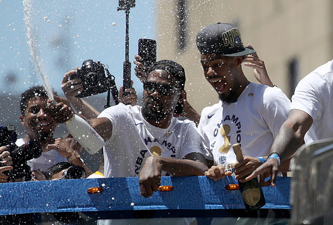 The Warriors reportedly had a million dollars of alcohol at the parade