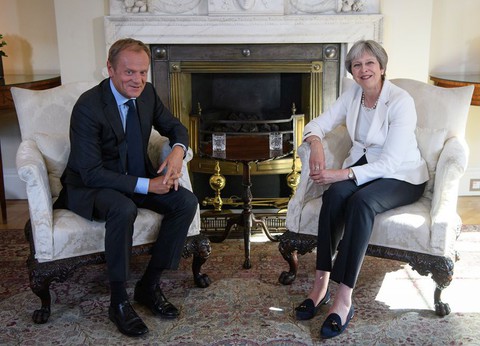 Premier May spotkała się z szefem RE Donaldem Tuskiem