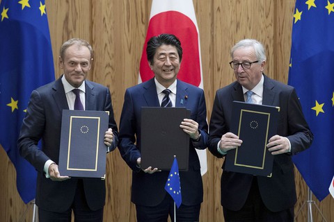 Japan, EU sign trade deal to eliminate nearly all tariffs