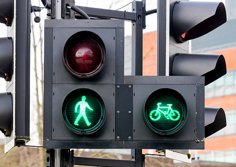 The man is going to be permanently green at some pedestrian crossings