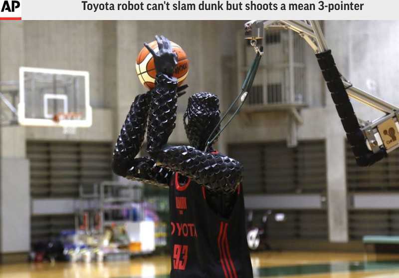 Toyota pokazała robota rzucającego "trójki" do kosza 