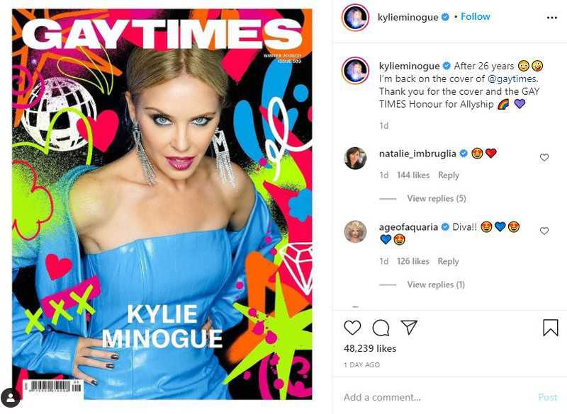 Kylie Minogue po latach trafia na okładkę ekskluzywnego pisma dla gejów