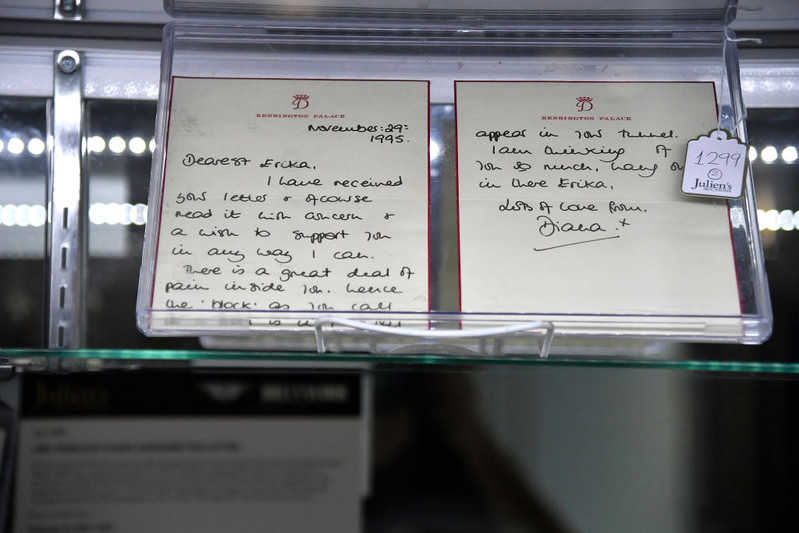 Osobiste listy księżnej Diany zostały sprzedane za ponad 100 tysięcy dolarów