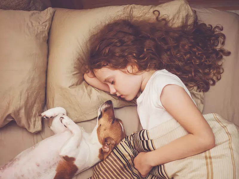 Dzieci, które śpią w łóżku z psem czy kotem, dobrze się wysypiają