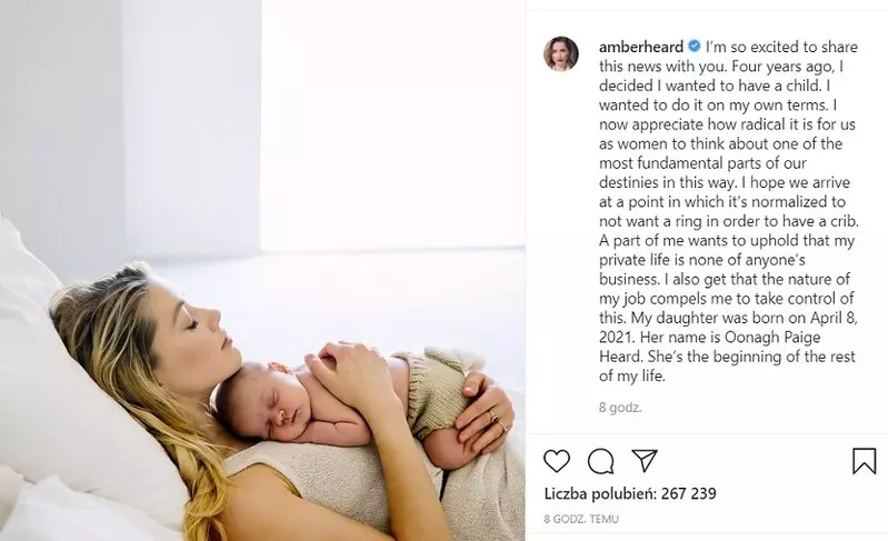 Amber Heard ma córkę! Dzięki surogatce 