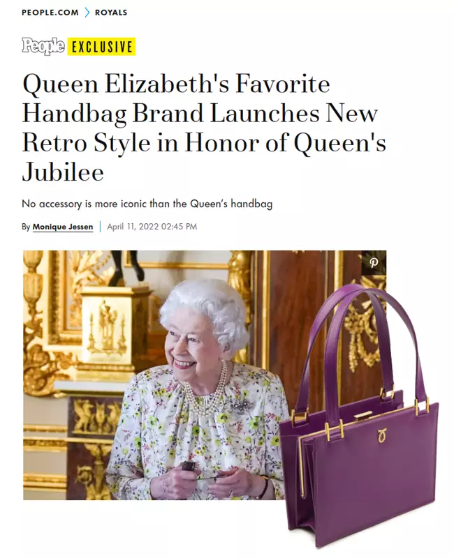 Ulubiona marka torebek Elżbiety II stworzyła model z okazji jej jubileuszu