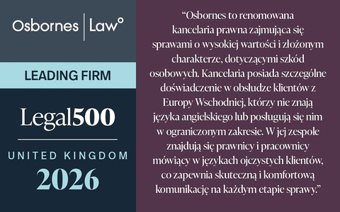 Polski zespół Osbornes Law ponownie wśród najlepszych kancelarii w Wielkiej Brytanii