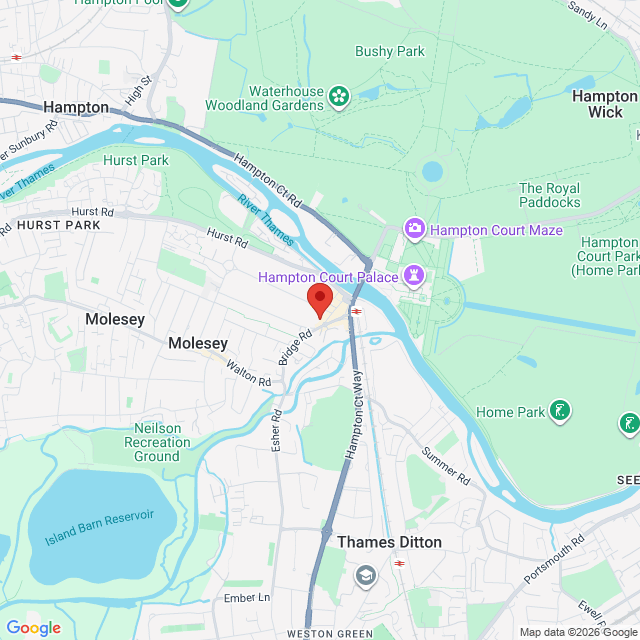 East Molesey, Londyn Pd.-Zach., KT89ER
